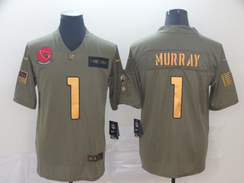 Men Arizona Cardinals #1 Murray green Gold Nike Olive Salute To Service Limited NFL Jersey